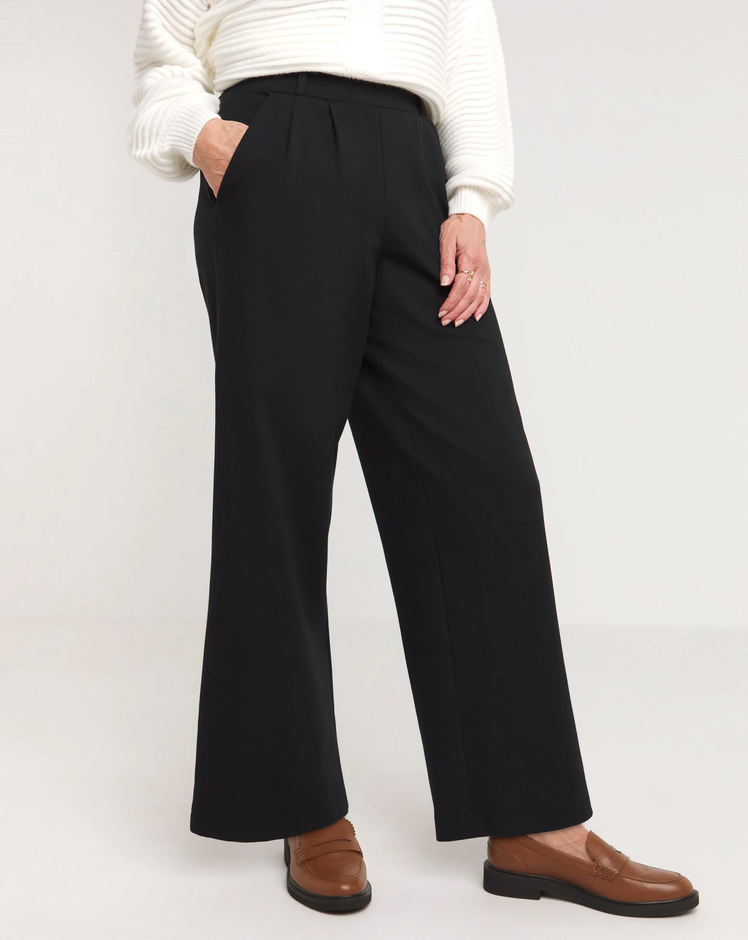 Slimma Black Comfort Fit Wide Leg Trouser Regular