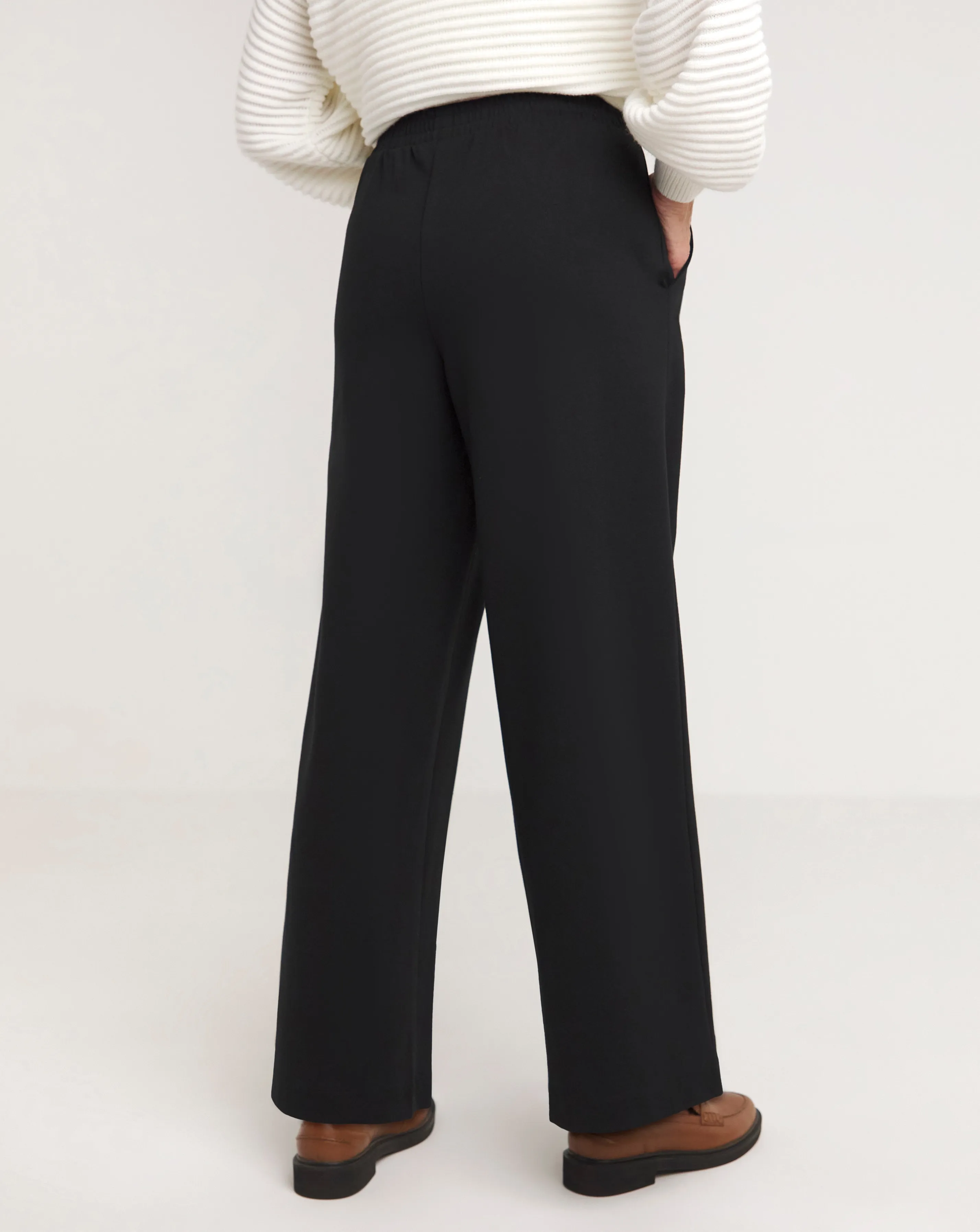 Slimma Black Comfort Fit Wide Leg Trouser Regular