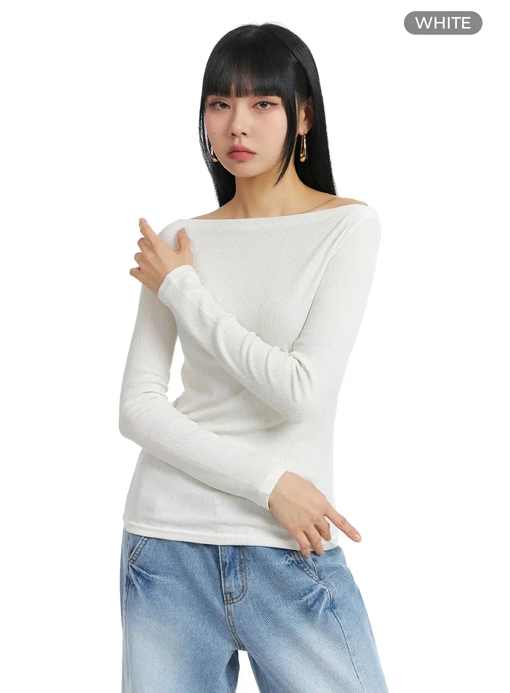 Solid Long Sleeve Top IM414