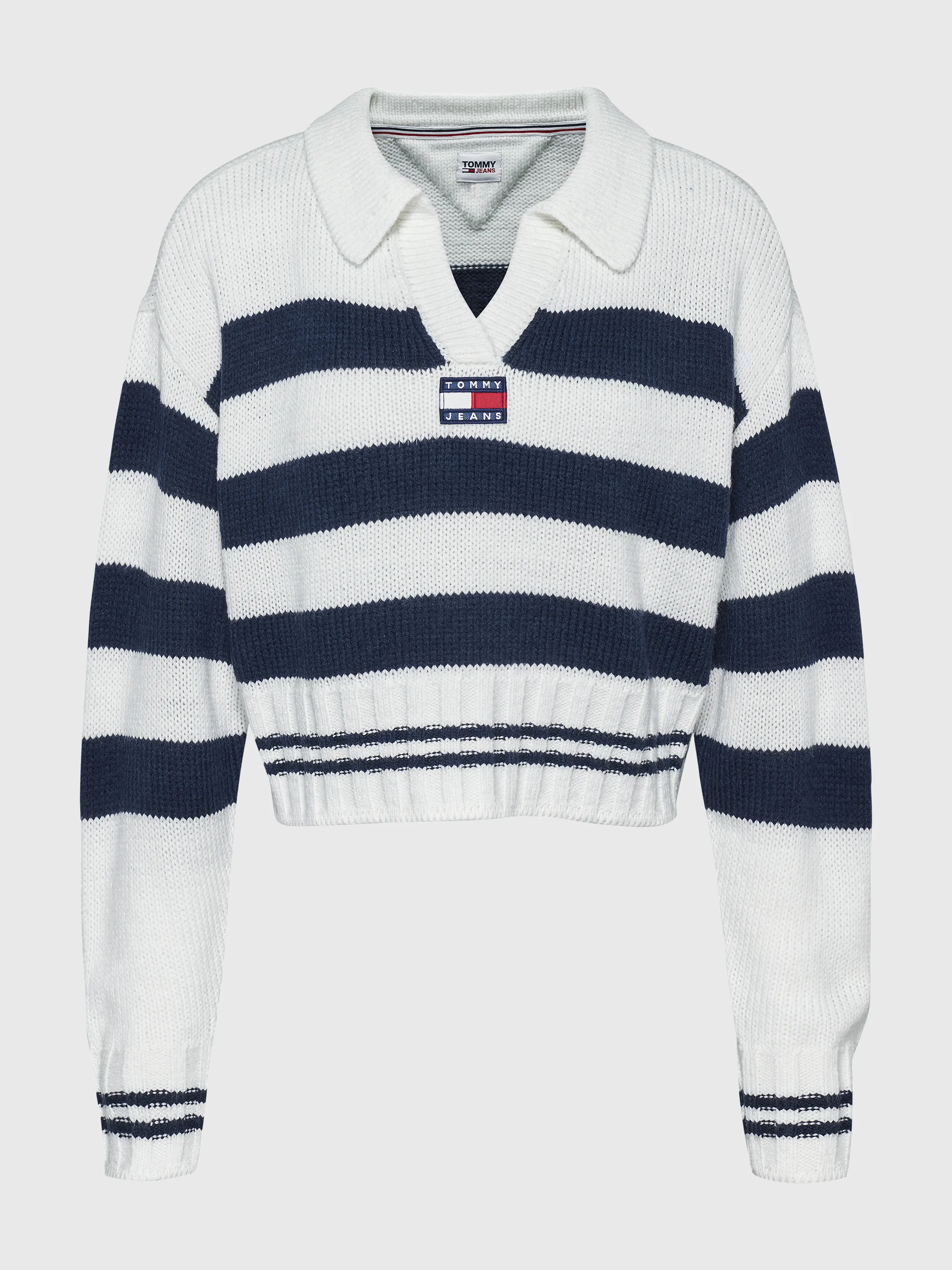 Stripe Rib-Knit Cropped Jumper | Sweatshirts & Hoodies | Tommy Jeans