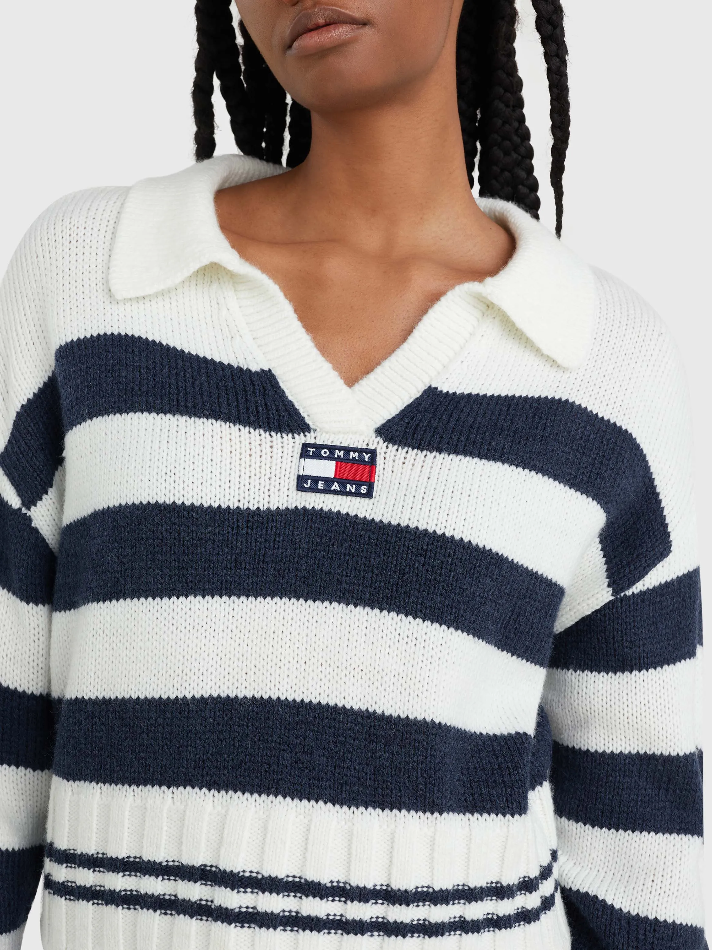 Stripe Rib-Knit Cropped Jumper | Sweatshirts & Hoodies | Tommy Jeans