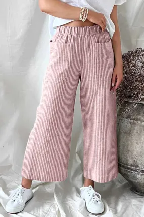 Striped Pocket Straight Leg Trouser Pants