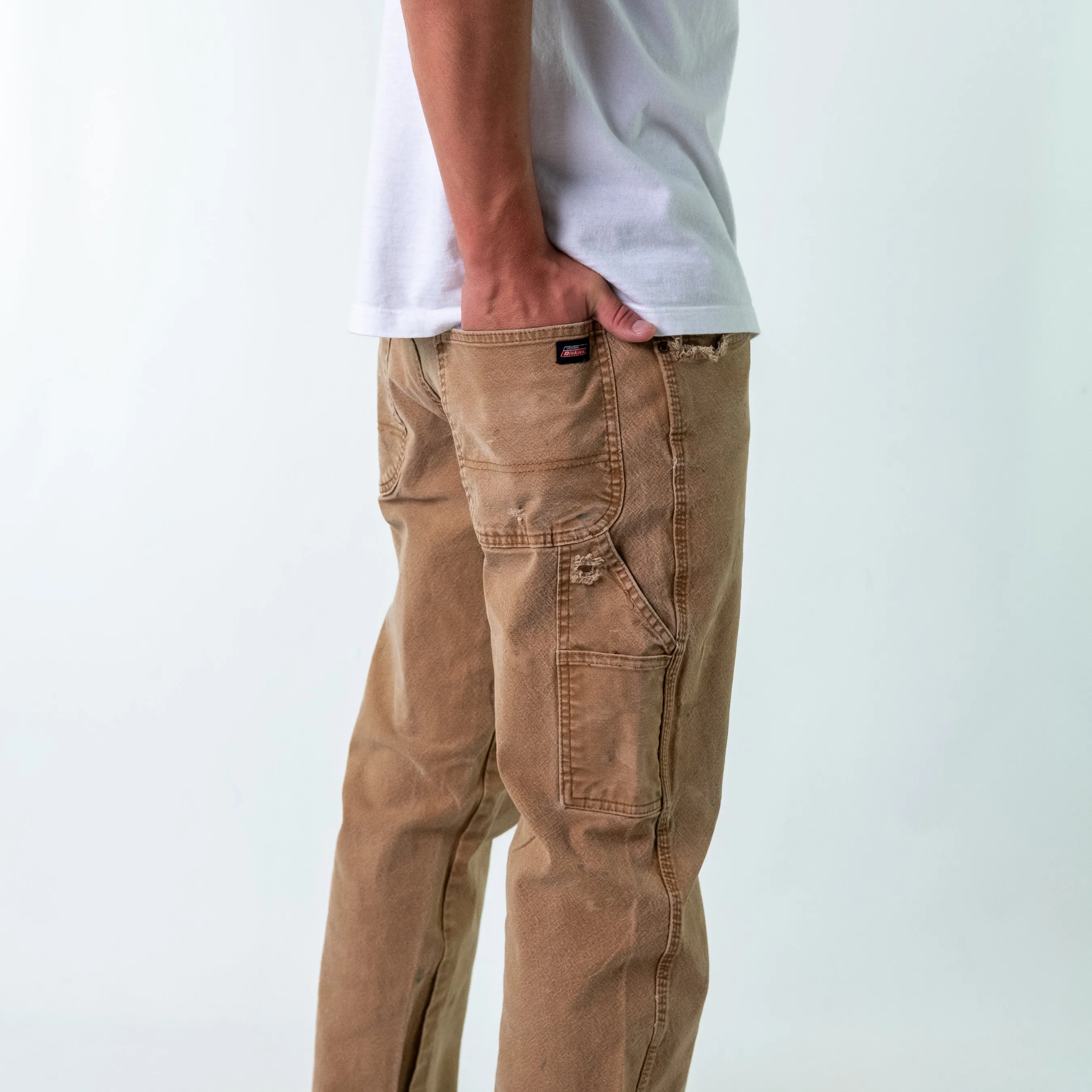 Tan 90s Dickies Denim Carpenter Jeans Baggy Pants (34x34)