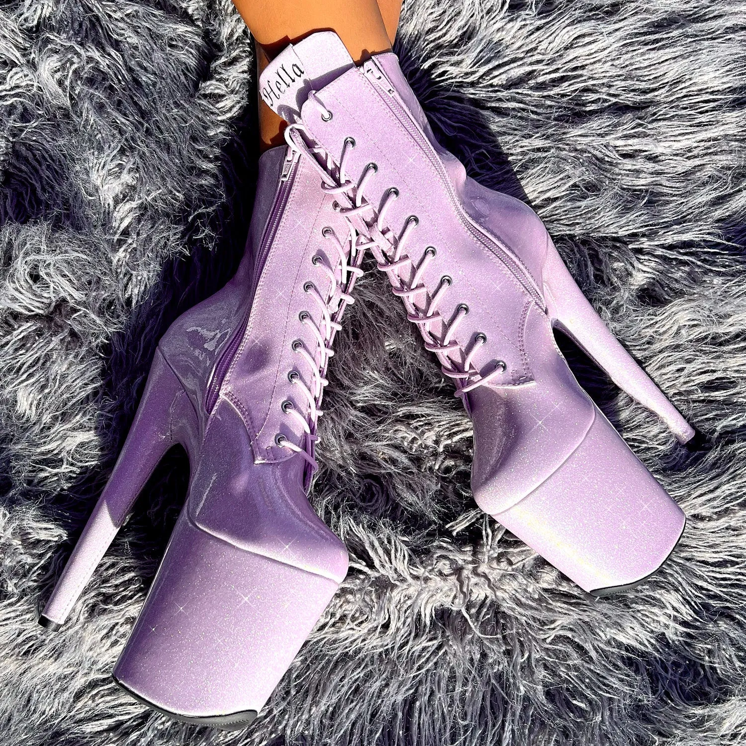 The Glitterati Boot - Lilac Lovers - 8 INCH