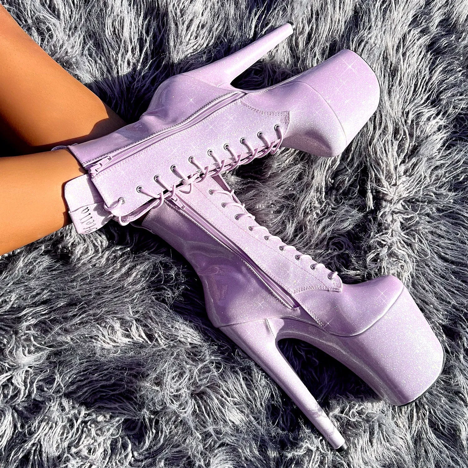 The Glitterati Boot - Lilac Lovers - 8 INCH