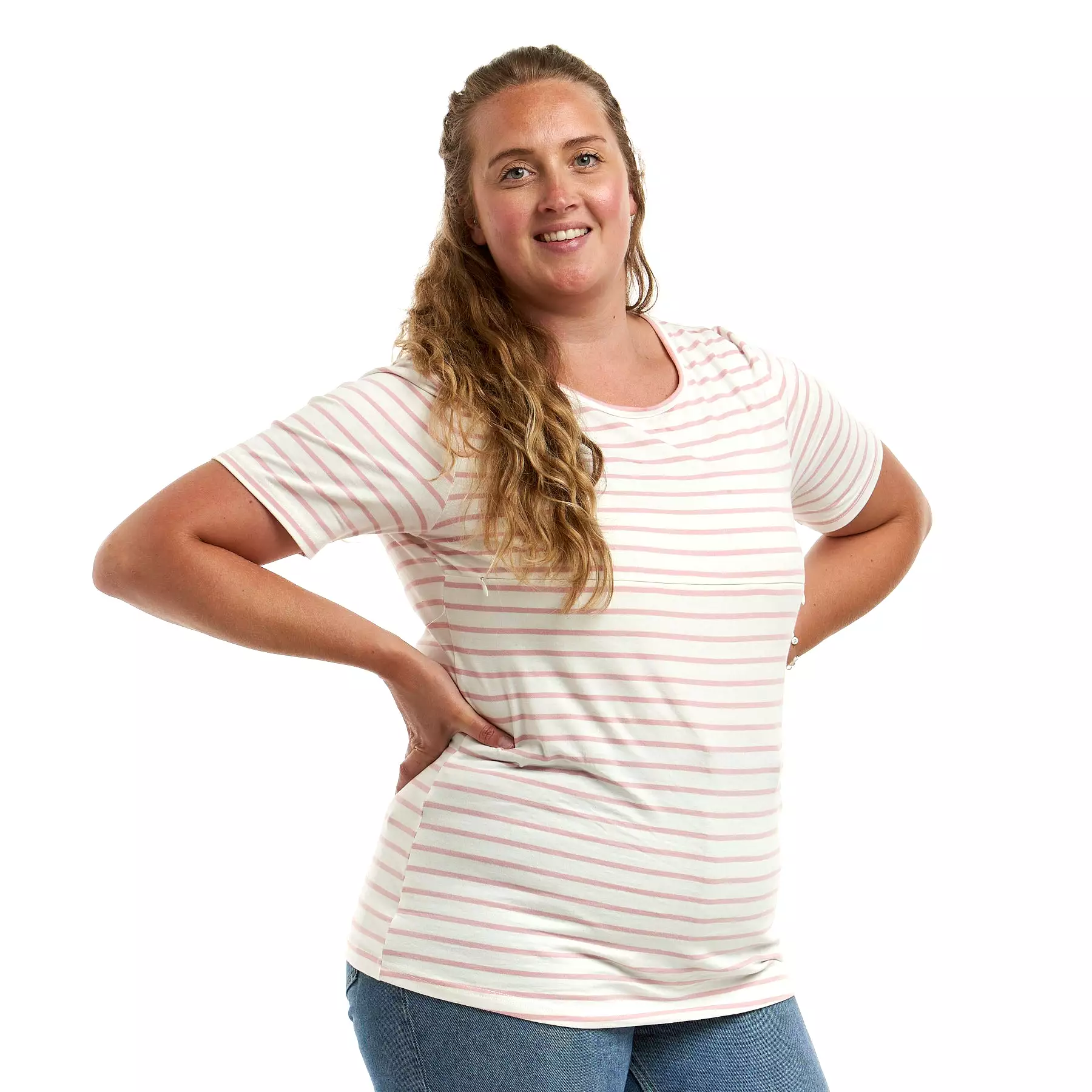 The Juno – Stripy Short-Sleeved Breastfeeding Mumma Top