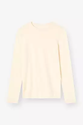 THE LONG SLEEVE SILK CREW - ECO WHITE