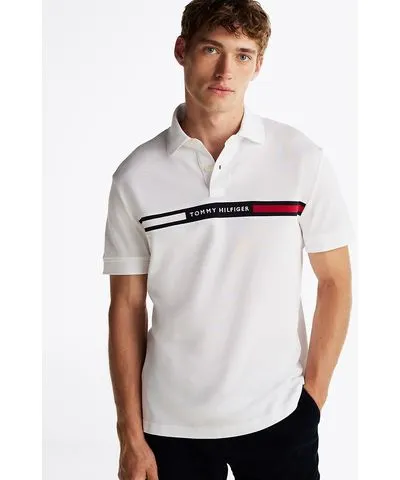 Tommy Hilfiger Men's Regular Fit Embroidered Stripe Polo