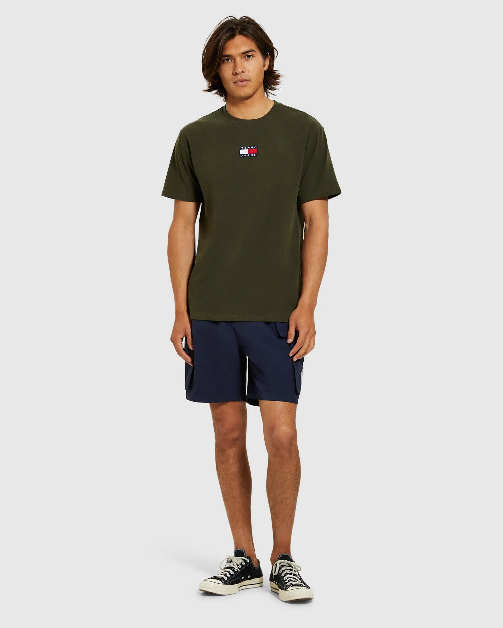 Tommy Jeans TJM Tommy Badge T-Shirt Dark Olive Green