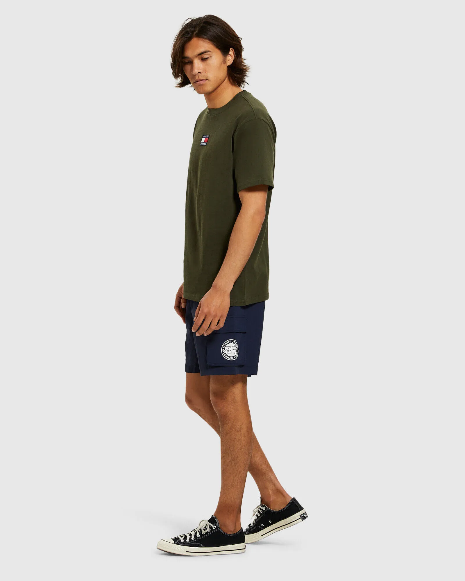 Tommy Jeans TJM Tommy Badge T-Shirt Dark Olive Green