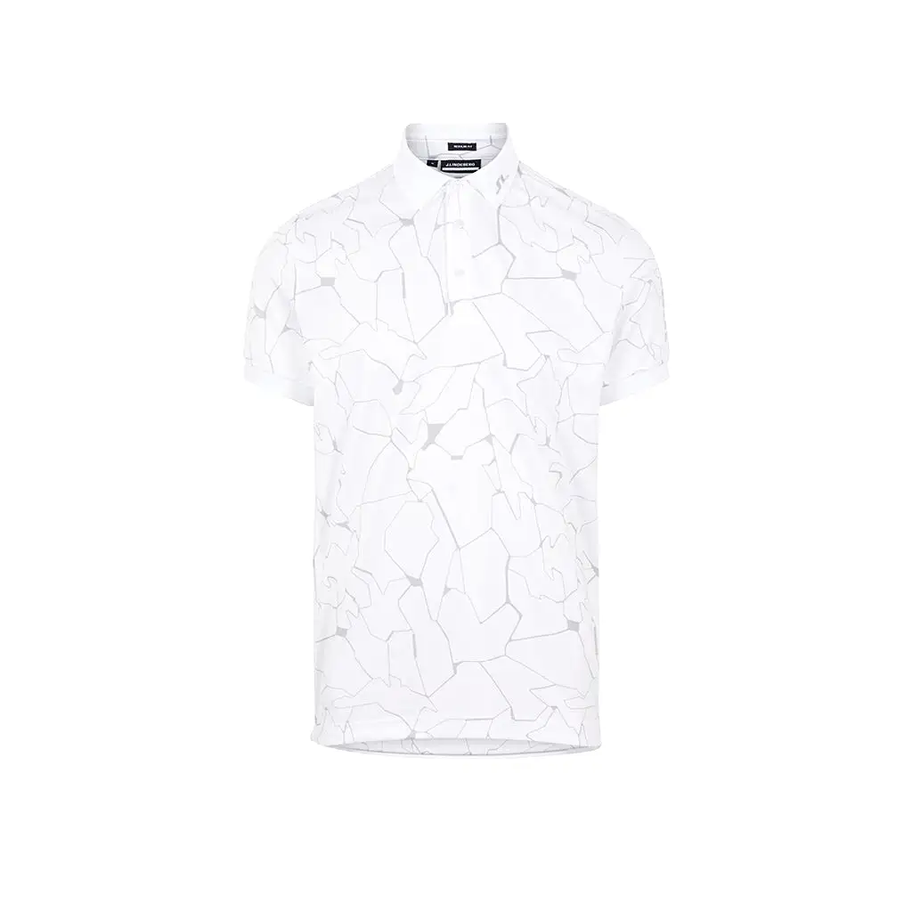 Tour Tech Reg Fit Print Polo Slit White