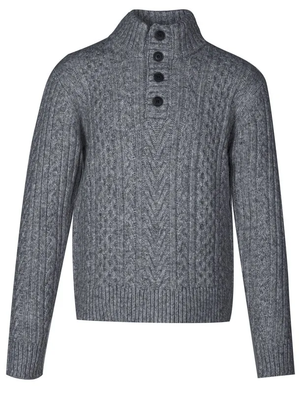 Triple Blend Cableknit Henley Sweater SW2014