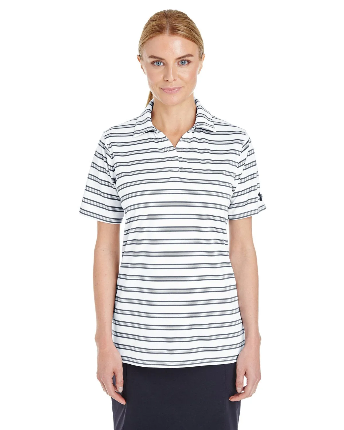 Under Armour Ladies Tech Stripe Polo White 1289401