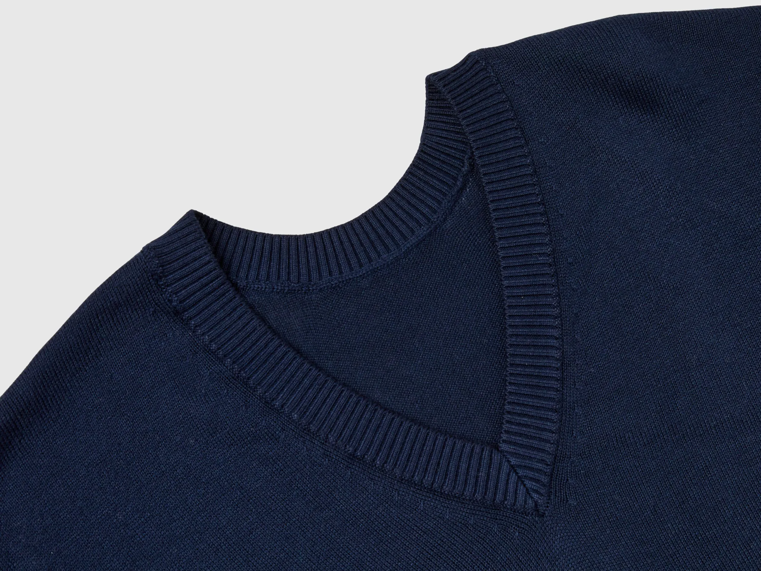 V-neck sweater in Modal® blend - Dark Blue | Benetton