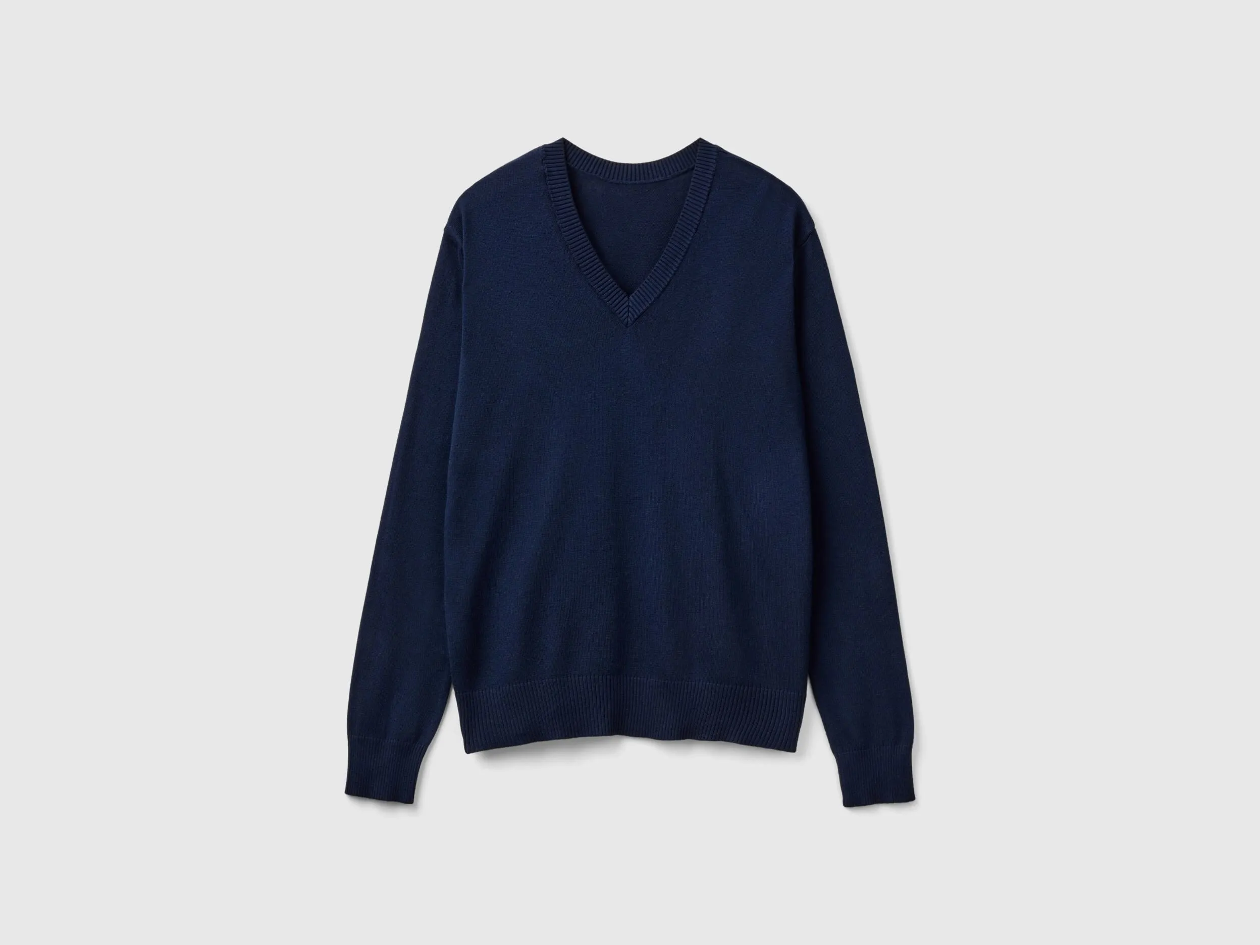 V-neck sweater in Modal® blend - Dark Blue | Benetton