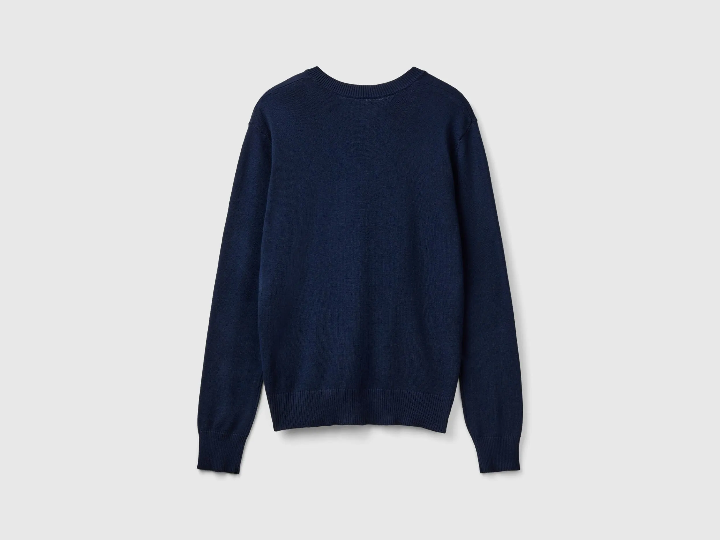 V-neck sweater in Modal® blend - Dark Blue | Benetton