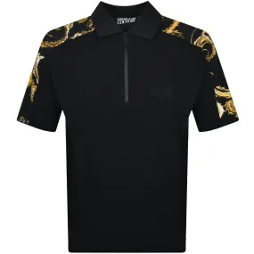 Versace Jeans Couture Zip Polo T Shirt Black