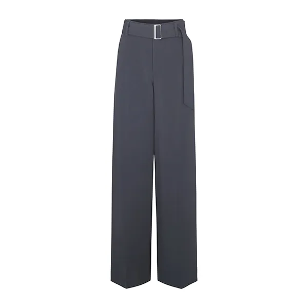 Vince High Waisted Belted Wide Leg Trouser Graphite