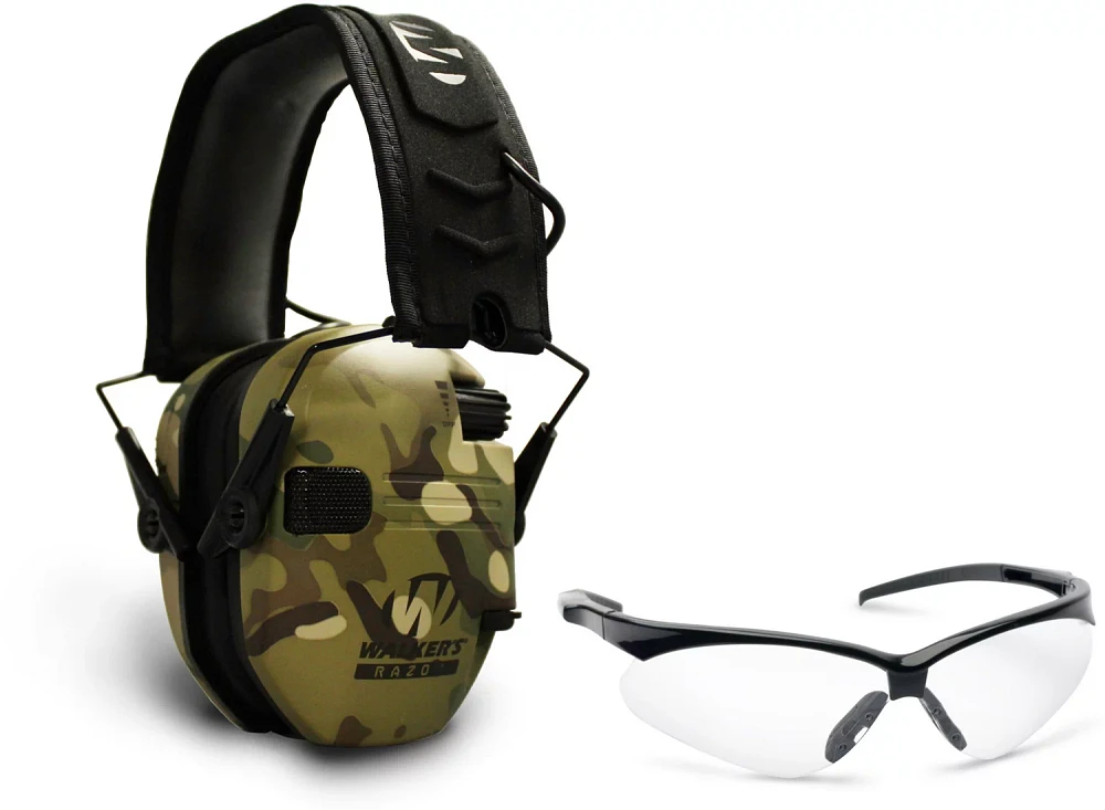 Walker's Razor Multicam Camo Electronic Muff and Glasses Set