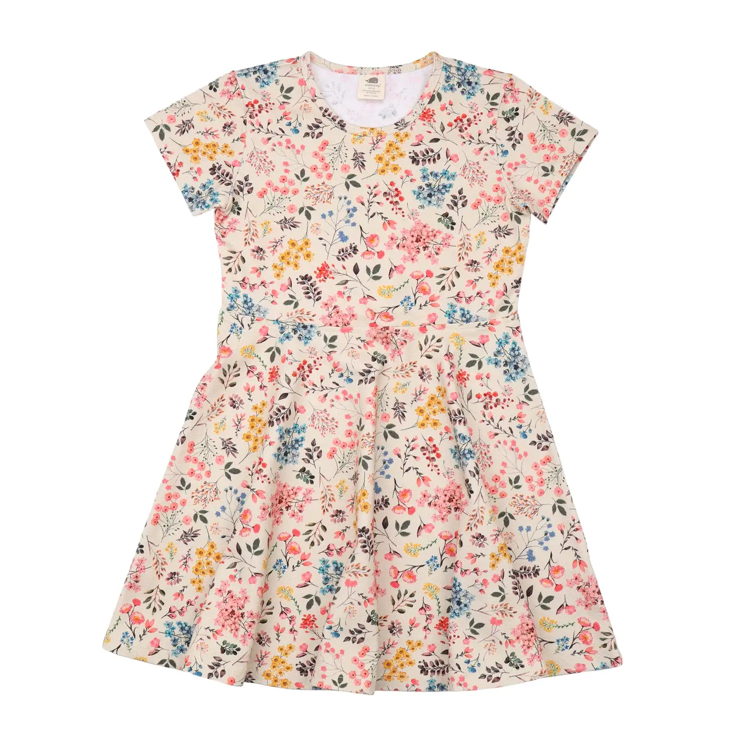 Walkiddy Mini Flowers Short Sleeved Skater Dress