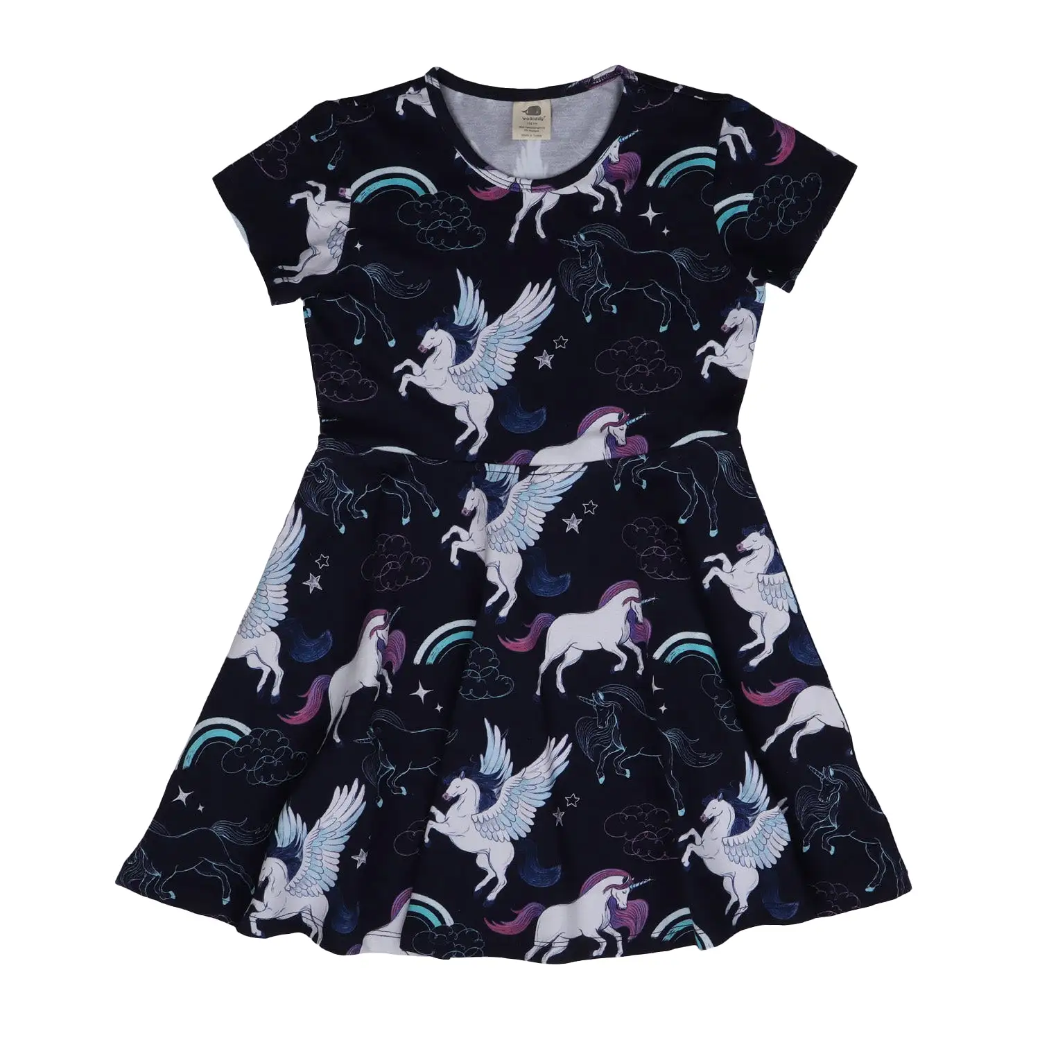 Walkiddy Unicorns & Pegasuses Short Sleeved Skater Dress