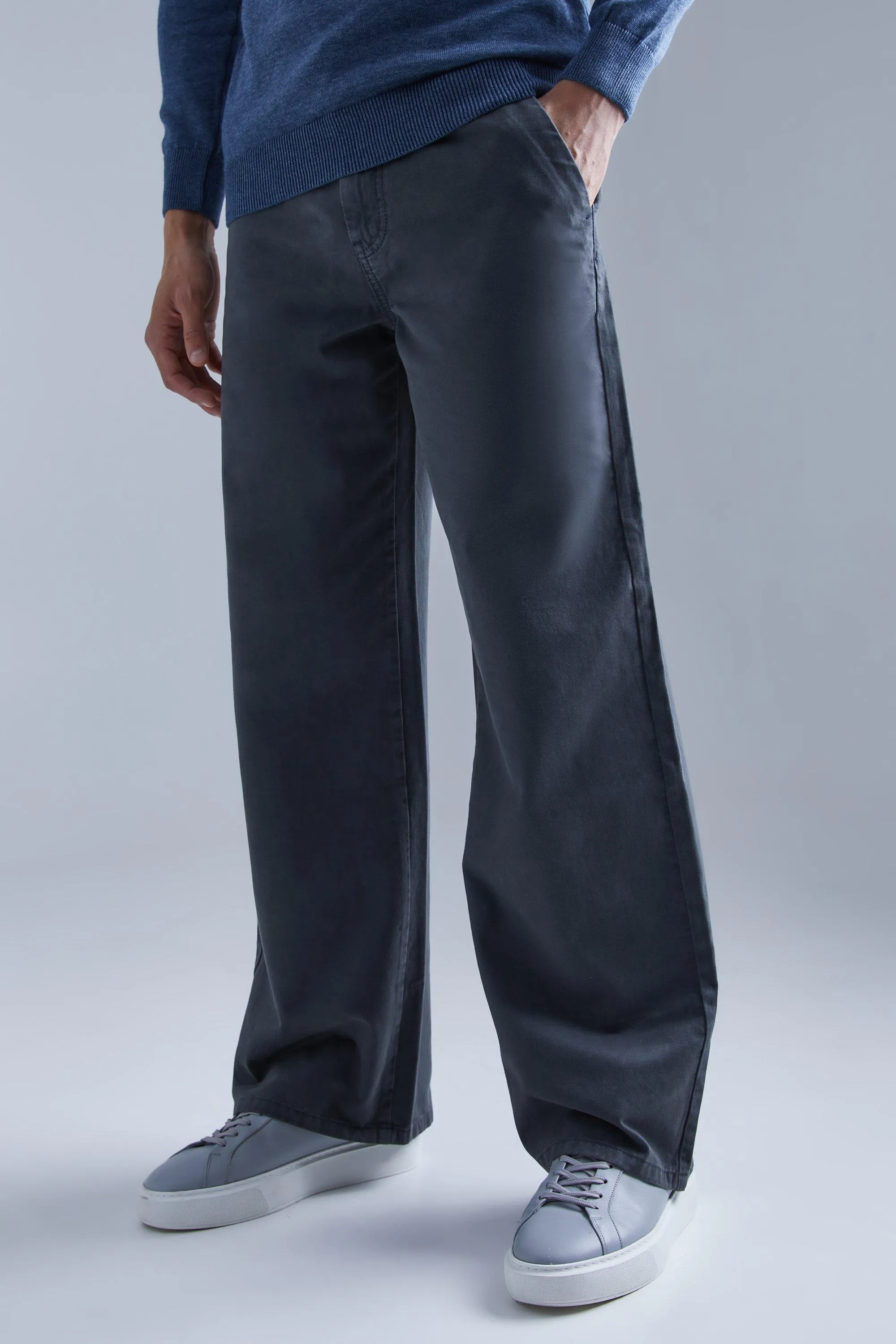 Wide Fit Chino Trouser | boohooMAN UK