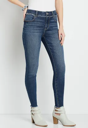 Women Maurices Jeans | Denimflex High Rise Dark Fray Waist Jegging