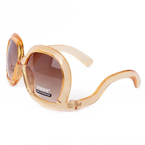 Women Retro Fashion Oversized Sunglasses Square Leg Bent Back Frame Sun Glasses Lunette De Soleil SM6