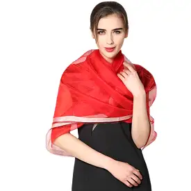 Women Soft Silk Satin Scarves Solid Color Long Sunscreen Beach Towel Shawl