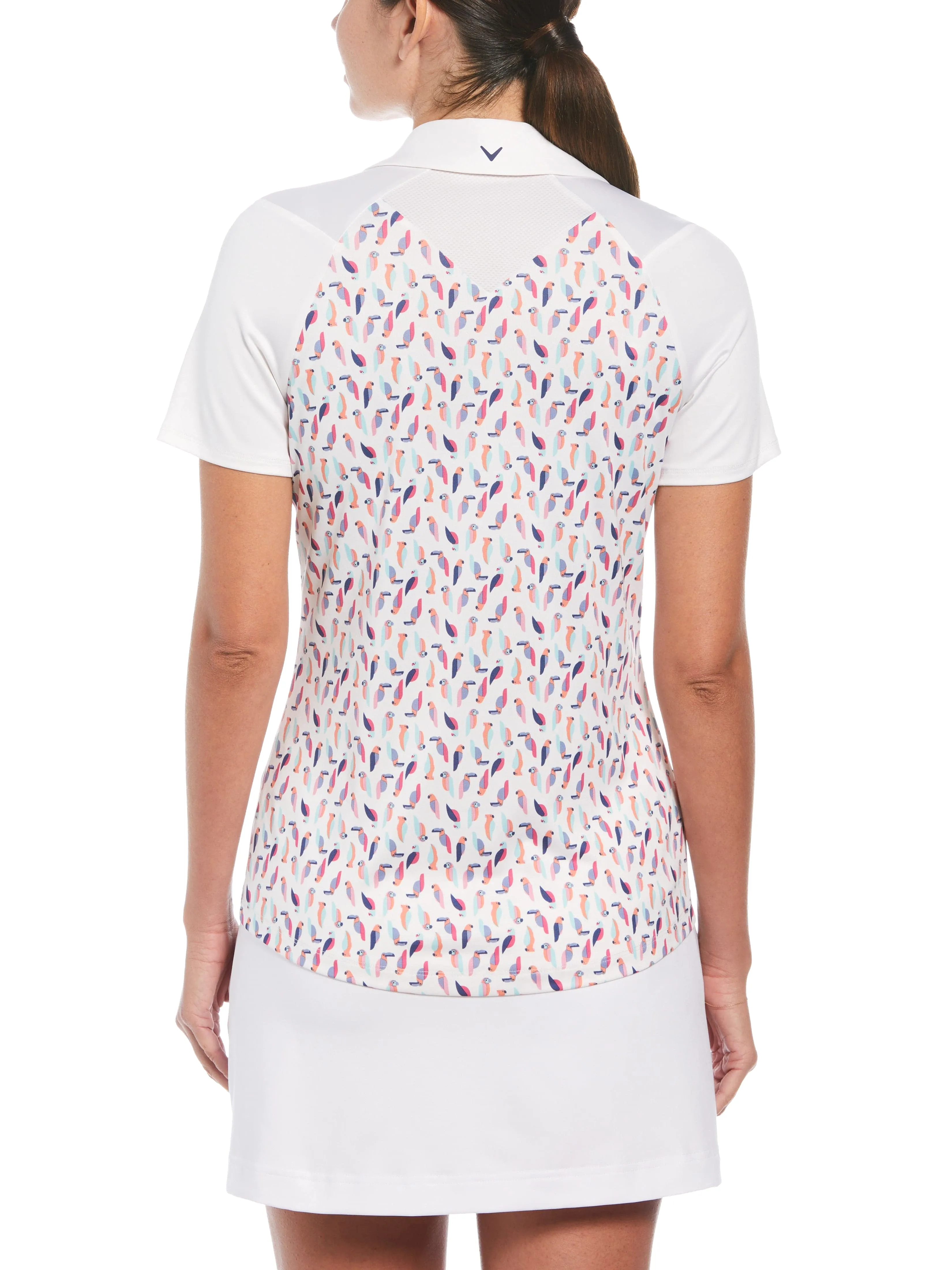 Womens Birdie and Eagle Print Golf Polo