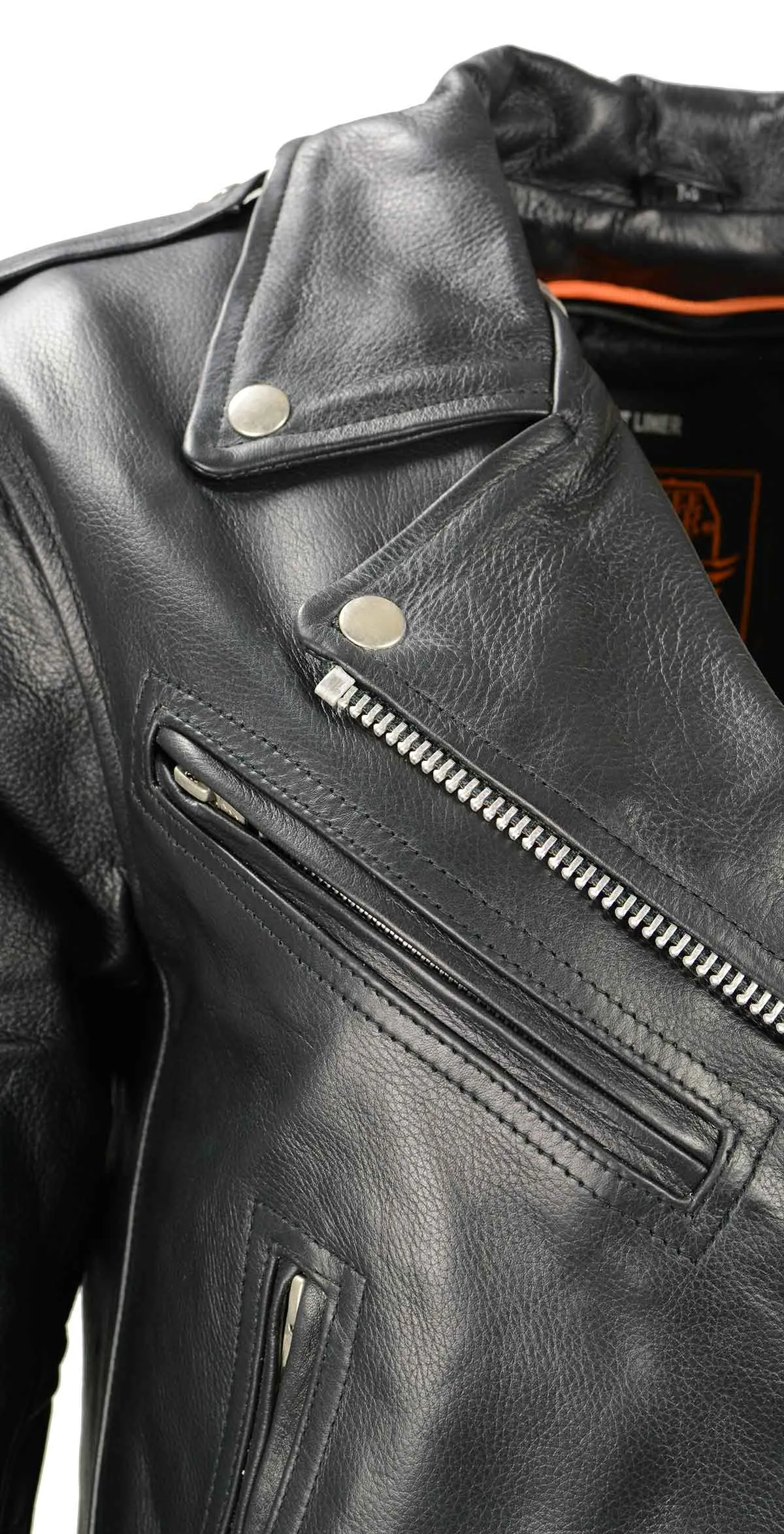 Women's Classic Black Leather Motorcycle Riders Jacket