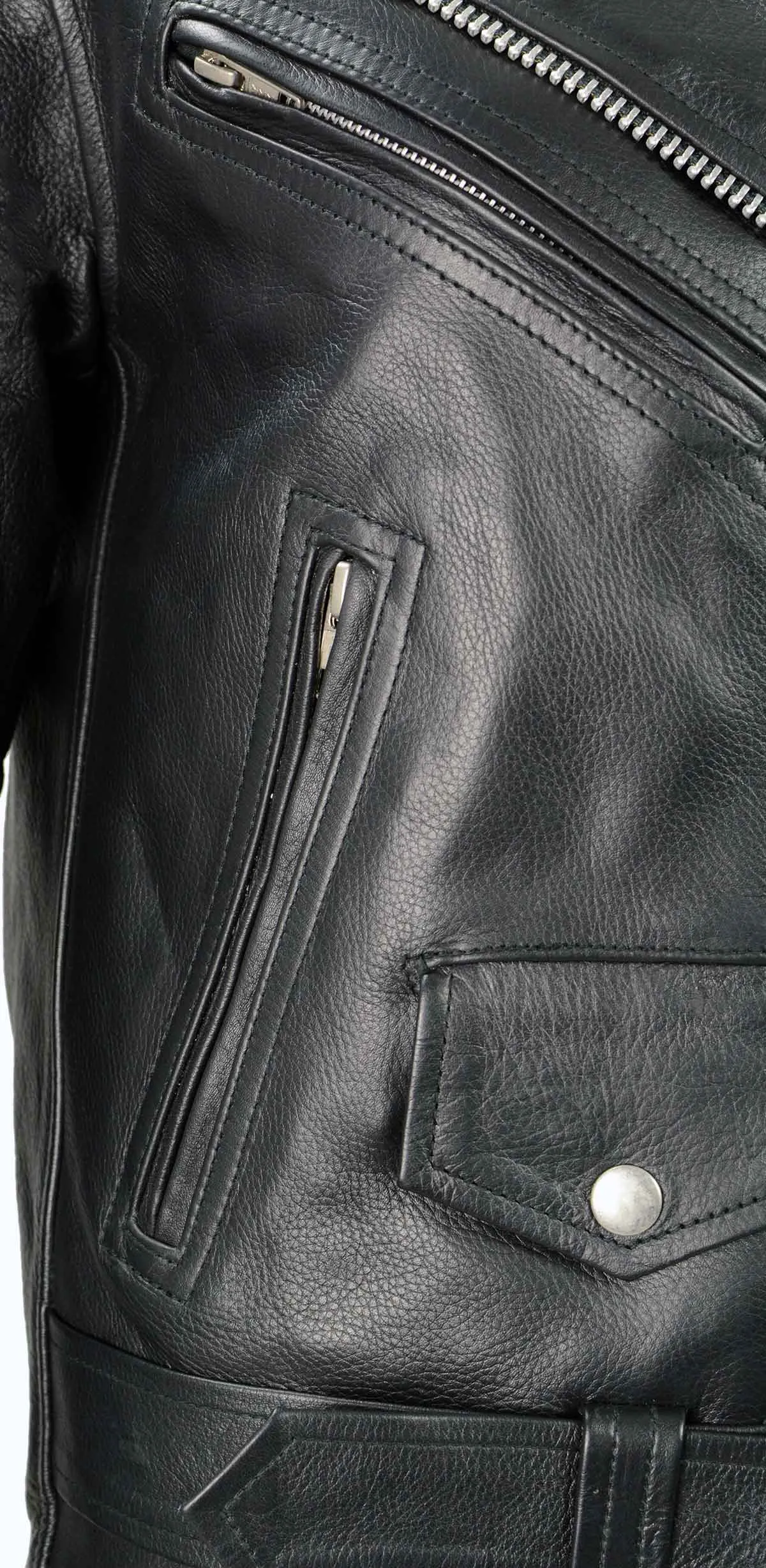 Women's Classic Black Leather Motorcycle Riders Jacket