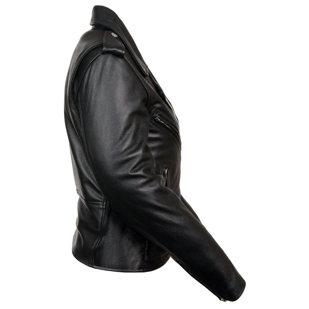 Women's Classic Black Leather Motorcycle Riders Jacket