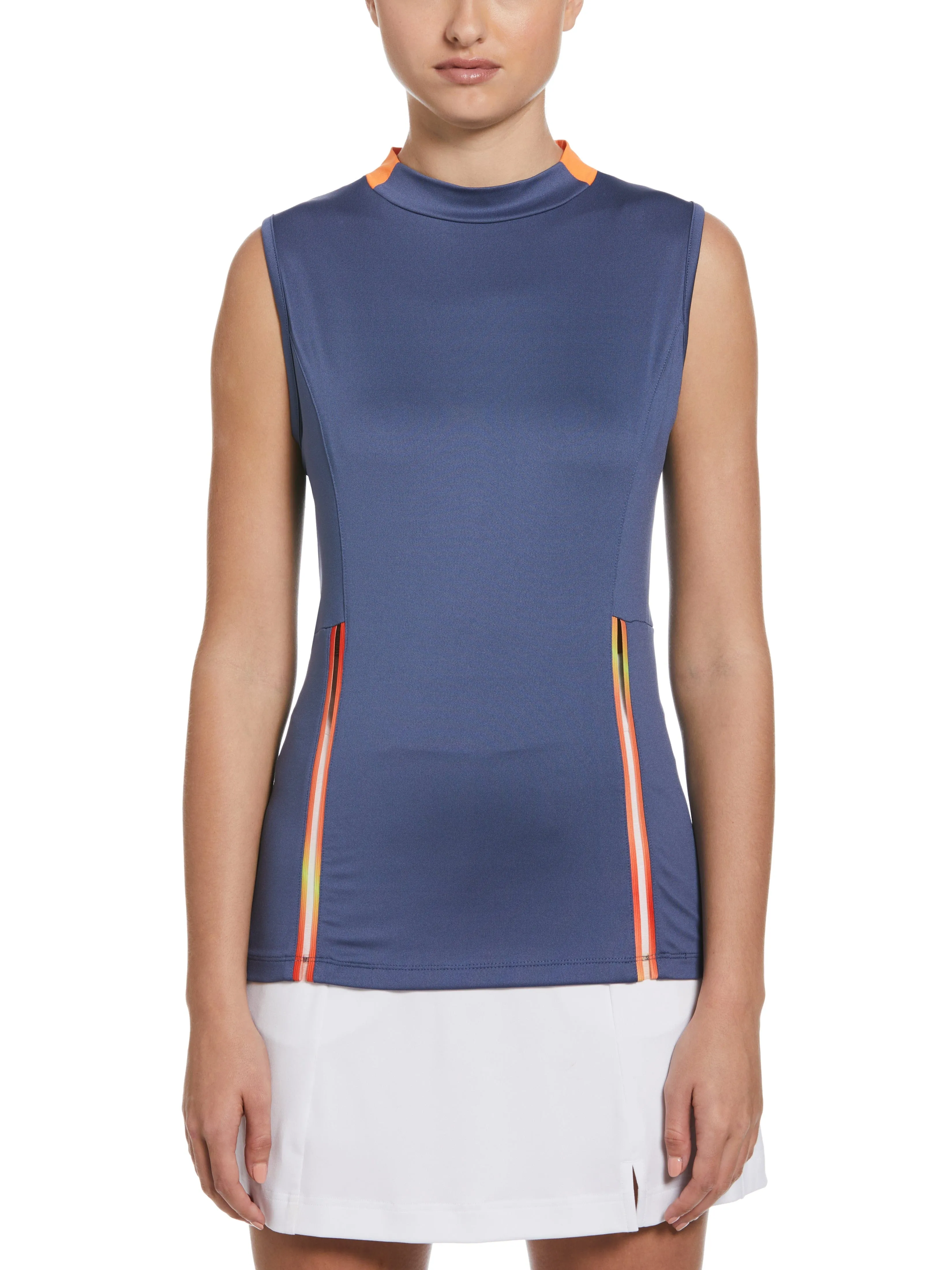 Womens Color Block Chroma Stripe Golf Top