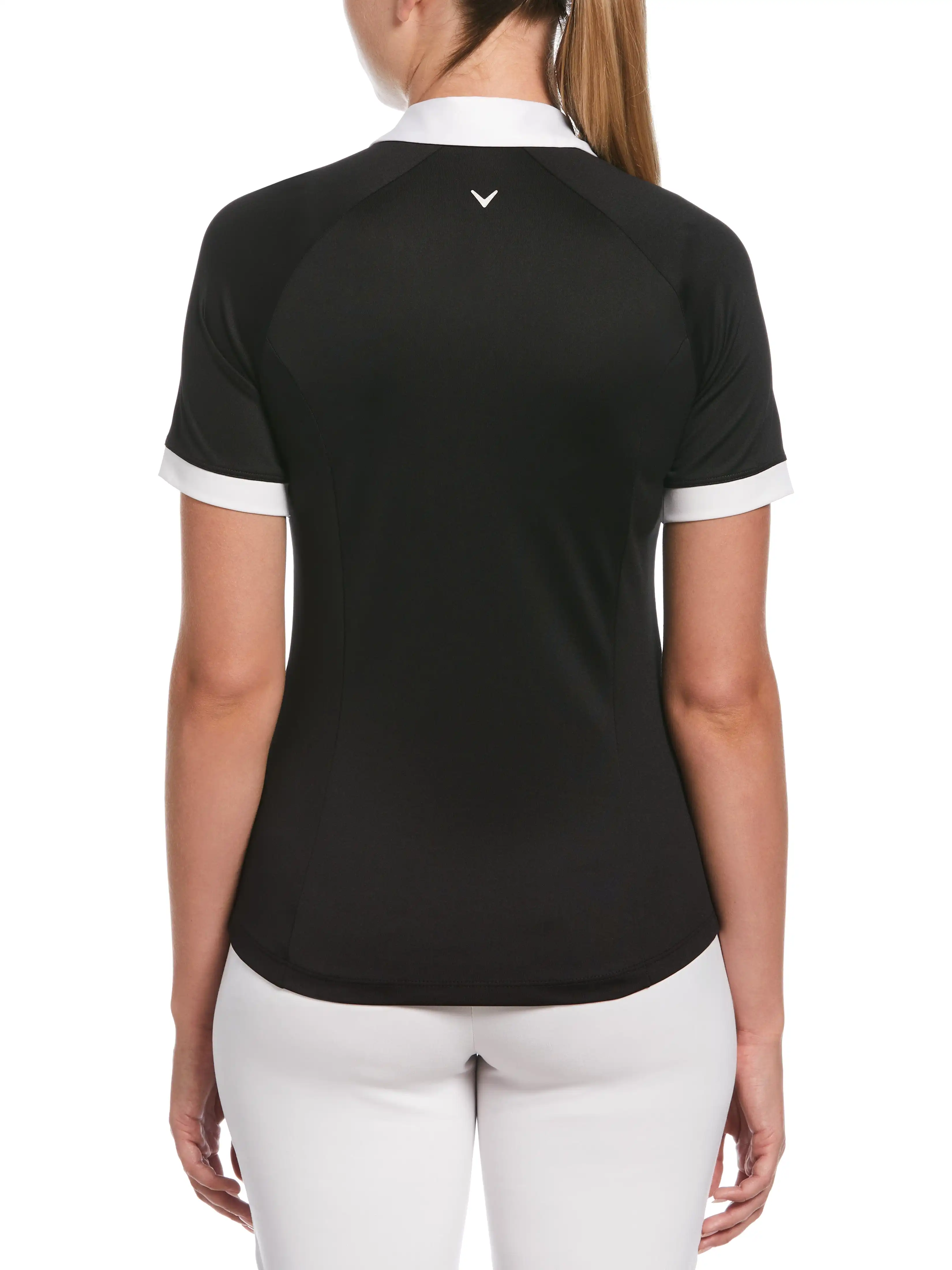 Womens Color Block V-Placket Golf Polo