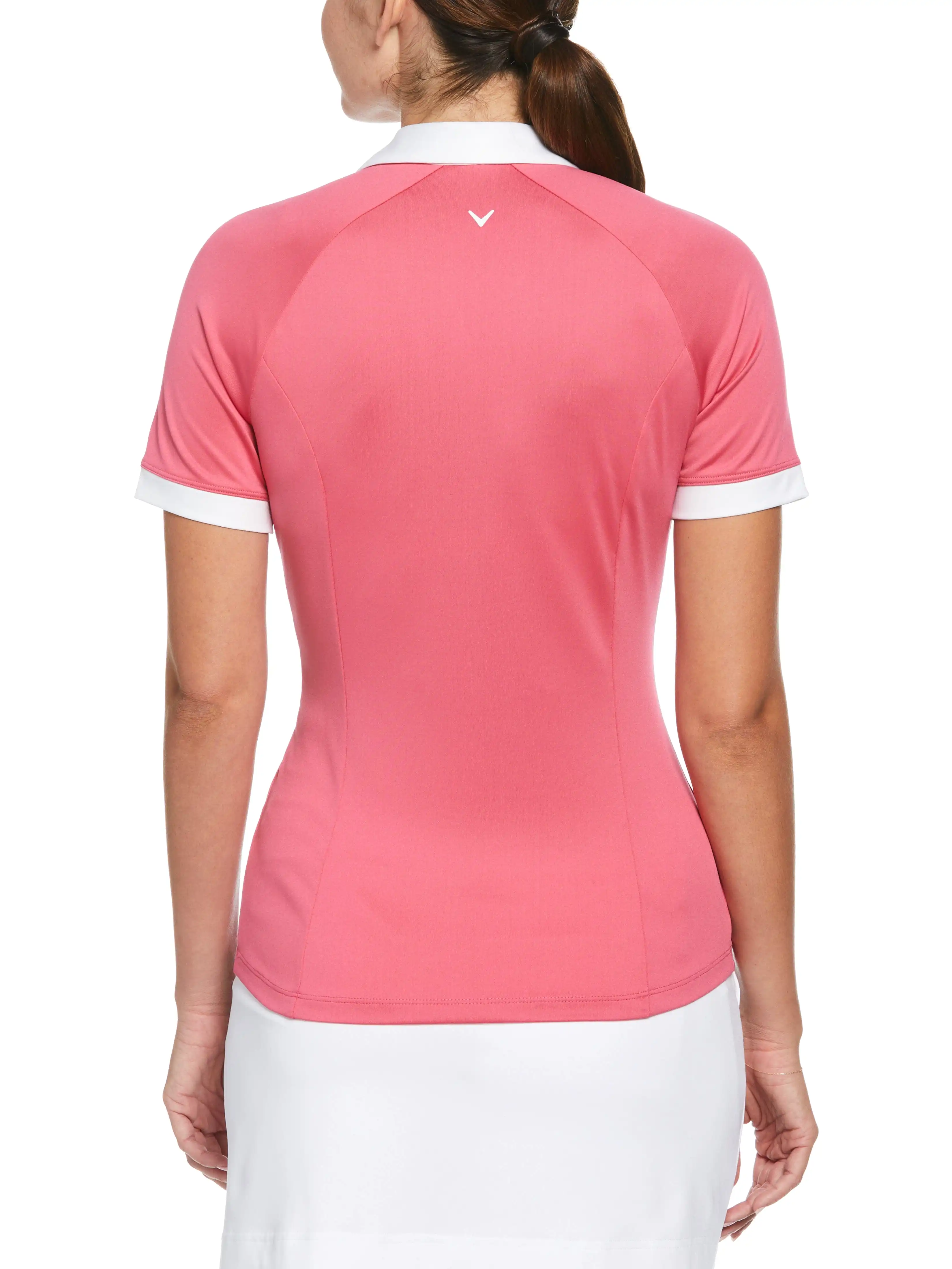 Womens Color Block V-Placket Golf Polo