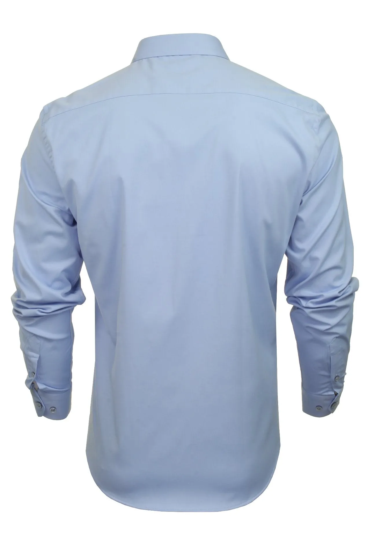 Xact Mens Long Sleeved Poplin Stretch Shirt - Slim Fit