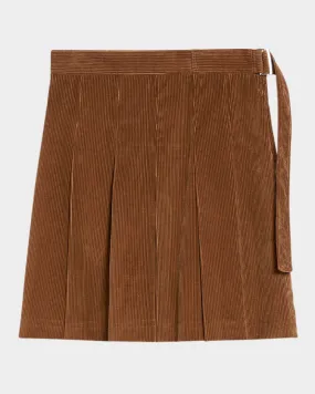 Zucca Pleated Corduroy Mini Skirt